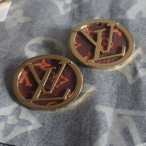Women's Gold and Brown Earrings.